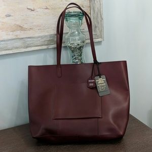 Burgundy Margot Leather Tote Bag